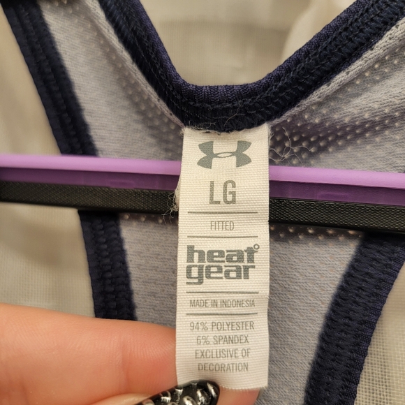 Under Armour Notre Dame Heat Gear Fitted Tank Top Navy Blue Size Large - Picture 6 of 6